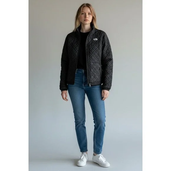 The North Face Quilted Jacket Black L Diamond Pattern Puffer Jacket Gorpcore - Picture 1 of 13